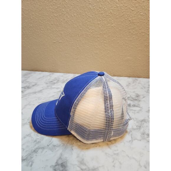 Mens CCA Headwear Blue White Fish Embroidered Logo Snapback Hat One Size - Picture 2 of 6